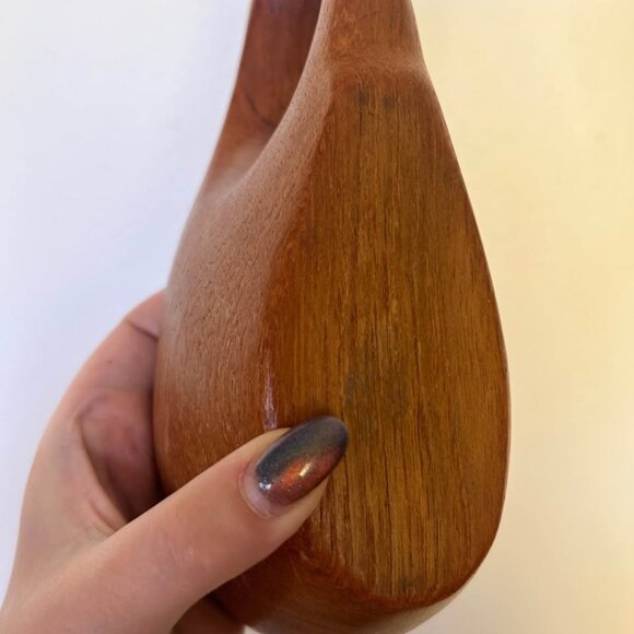 Vintage MCM 60s Hand-Carved Monkeypod/Teak Wooden Scoop Bowl Sculpture - Picture 8 of 8